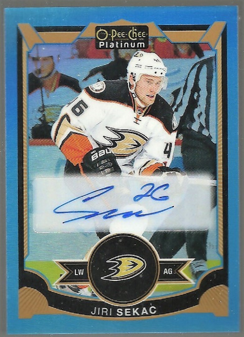 (image for) 2015-16 O-Pee-Chee Platinum Blue Rainbow Auto #JS Jiri Sekac