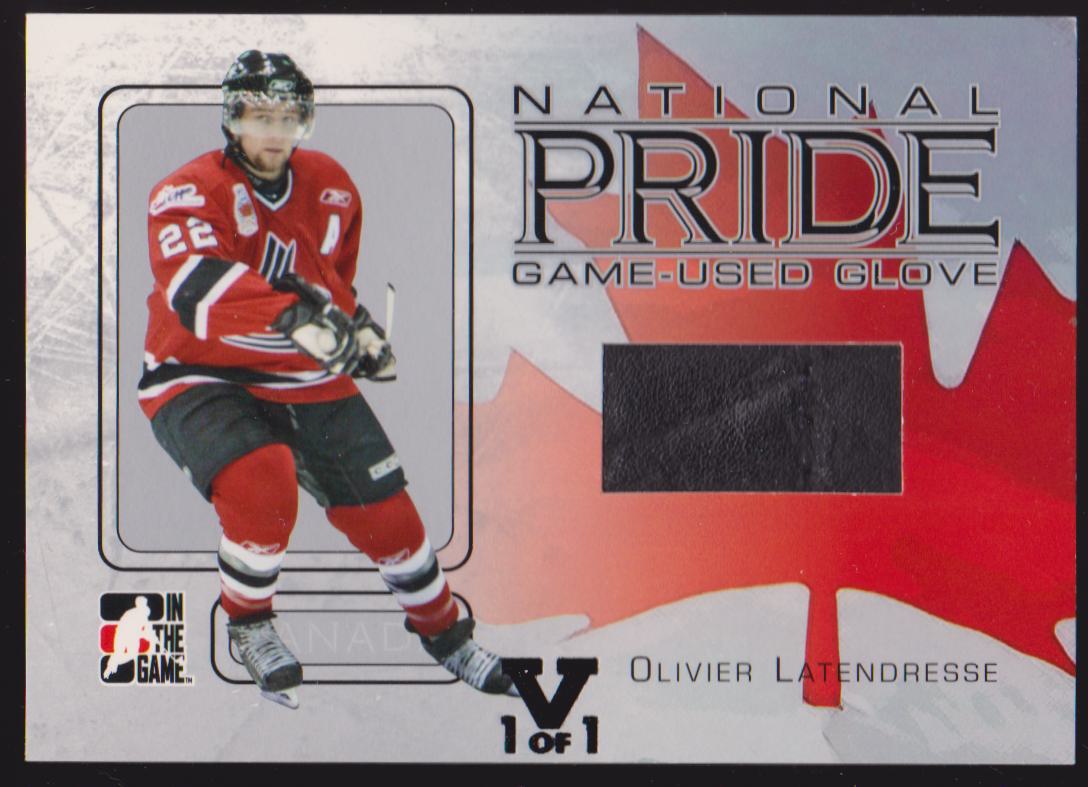2006-07 ITG Heroes and Prospects National Pride Gloves #NP07 Olivier Latendresse (image for) 2006-07 ITG Heroes and Prospects National Pride Gloves #NP07 Olivier Latendresse