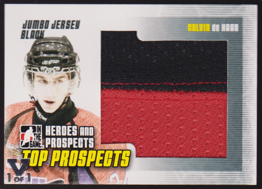 2009-10 Heroes and Prospects Top Jumbo Jerseys #JM03 Calvin de Haan (image for) 2009-10 Heroes and Prospects Top Jumbo Jerseys #JM03 Calvin de Haan