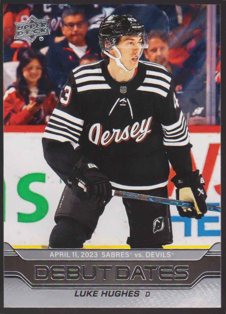 2023-24 Upper Deck Debut Dates #DD25 Luke Hughes (image for) 2023-24 Upper Deck Debut Dates #DD25 Luke Hughes