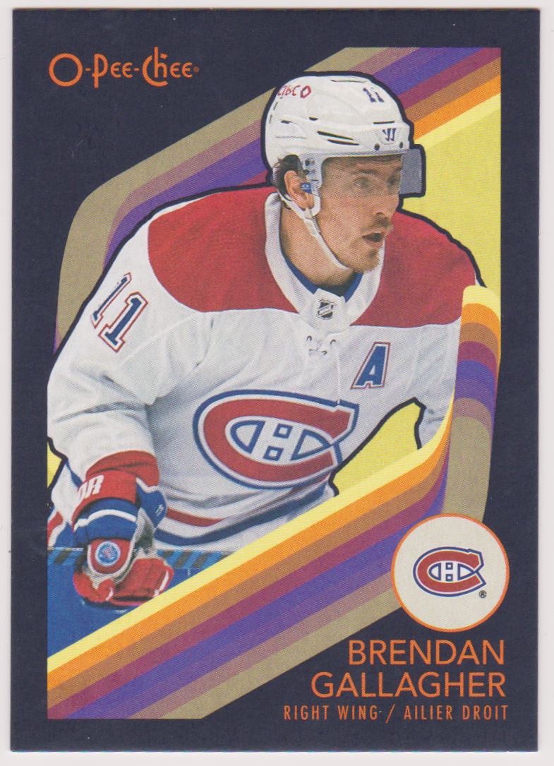 2023-24 O-Pee-Chee Retro Black #218 Brendan Gallagher 21/100 (image for) 2023-24 O-Pee-Chee Retro Black #218 Brendan Gallagher 21/100