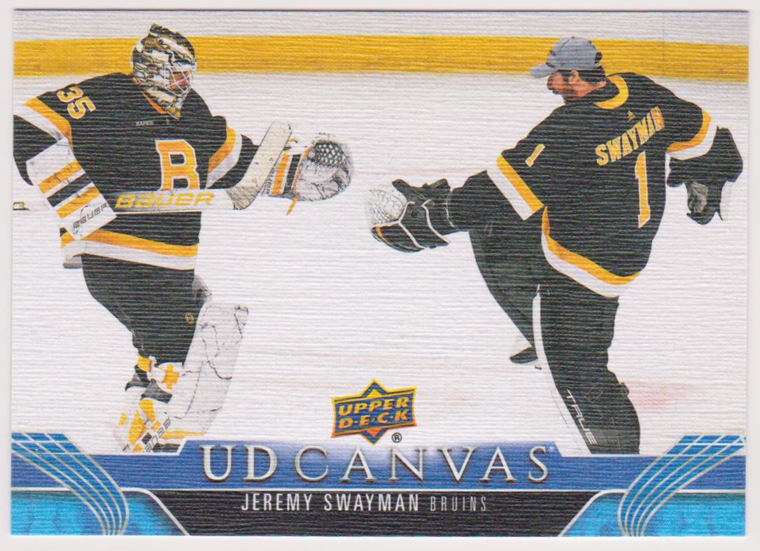 2023-24 Upper Deck UD Canvas #C128 Jeremy Swayman (image for) 2023-24 Upper Deck UD Canvas #C128 Jeremy Swayman