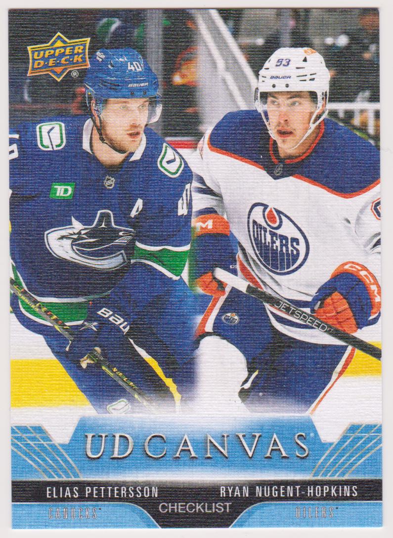 2023-24 Upper Deck UD Canvas #C210 Elias Pettersson/Ryan Nugent-Hopkins - Checklist (image for) 2023-24 Upper Deck UD Canvas #C210 Elias Pettersson/Ryan Nugent-Hopkins - Checklist