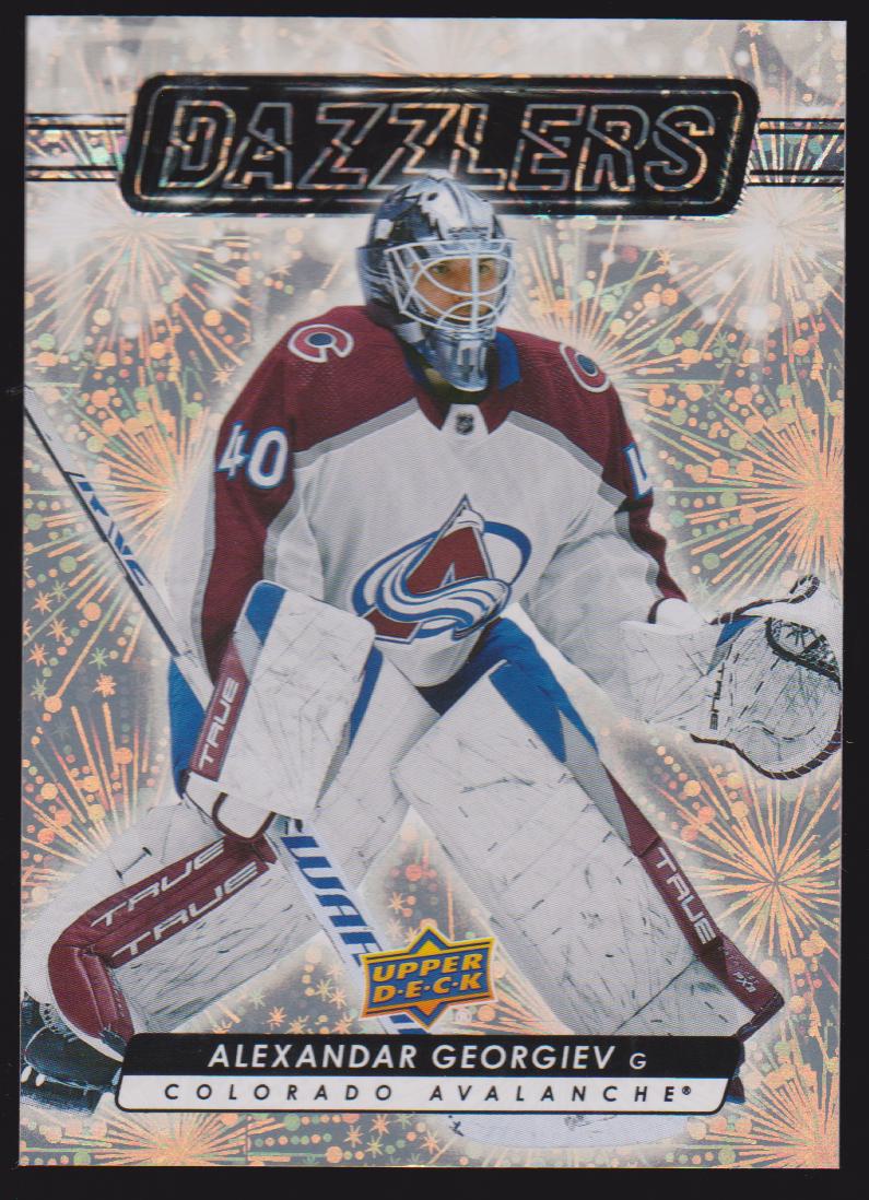 2023-24 Upper Deck Dazzlers Orange #DZ41 Alexandar Georgiev (image for) 2023-24 Upper Deck Dazzlers Orange #DZ41 Alexandar Georgiev
