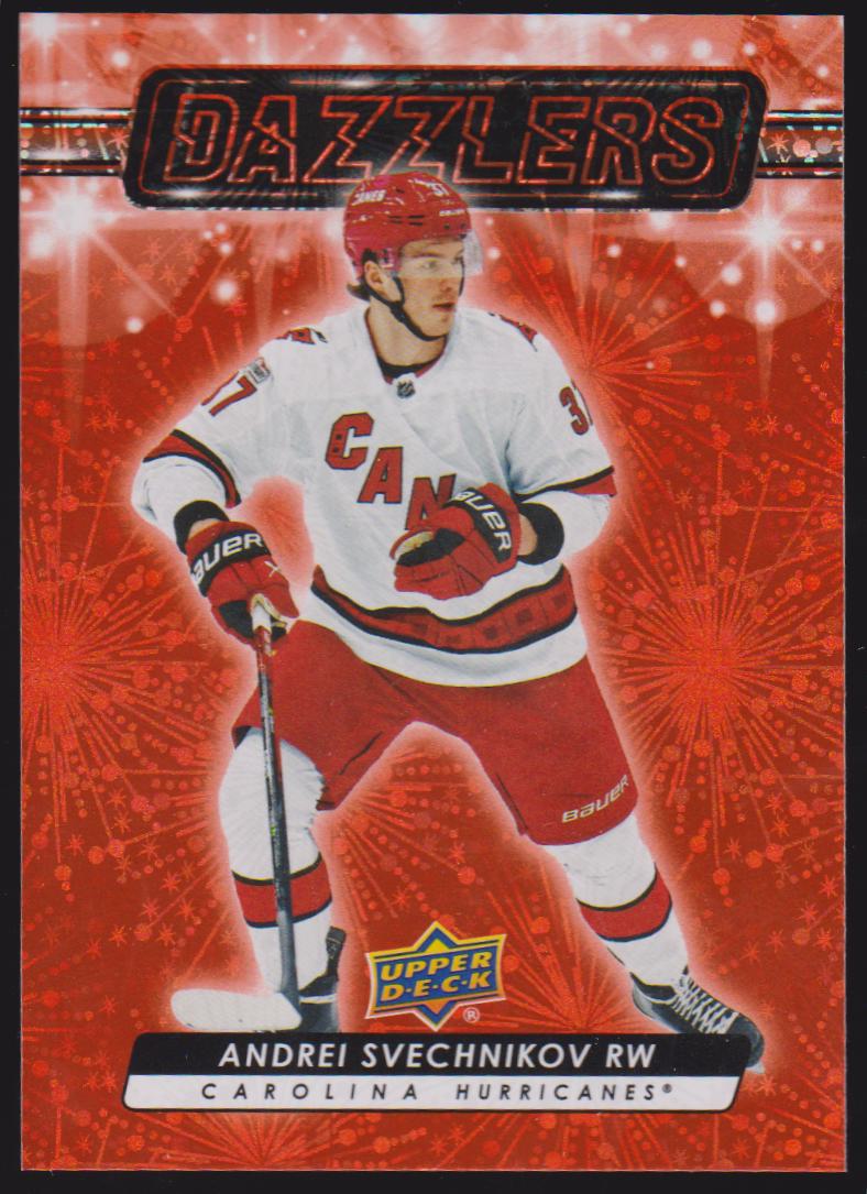 2023-24 Upper Deck Dazzlers Orange #DZ93 Andrei Svechnikov (image for) 2023-24 Upper Deck Dazzlers Orange #DZ93 Andrei Svechnikov