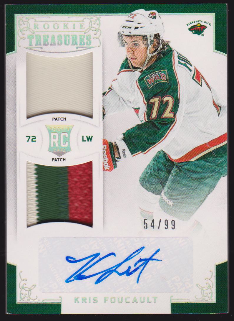 2012-13 Panini Rookie Anthology Rookie Treasures Patches #125 Kris Foucault AUTO 54/99 -RC Year (image for) 2012-13 Panini Rookie Anthology Rookie Treasures Patches #125 Kris Foucault AUTO 54/99 -RC Year