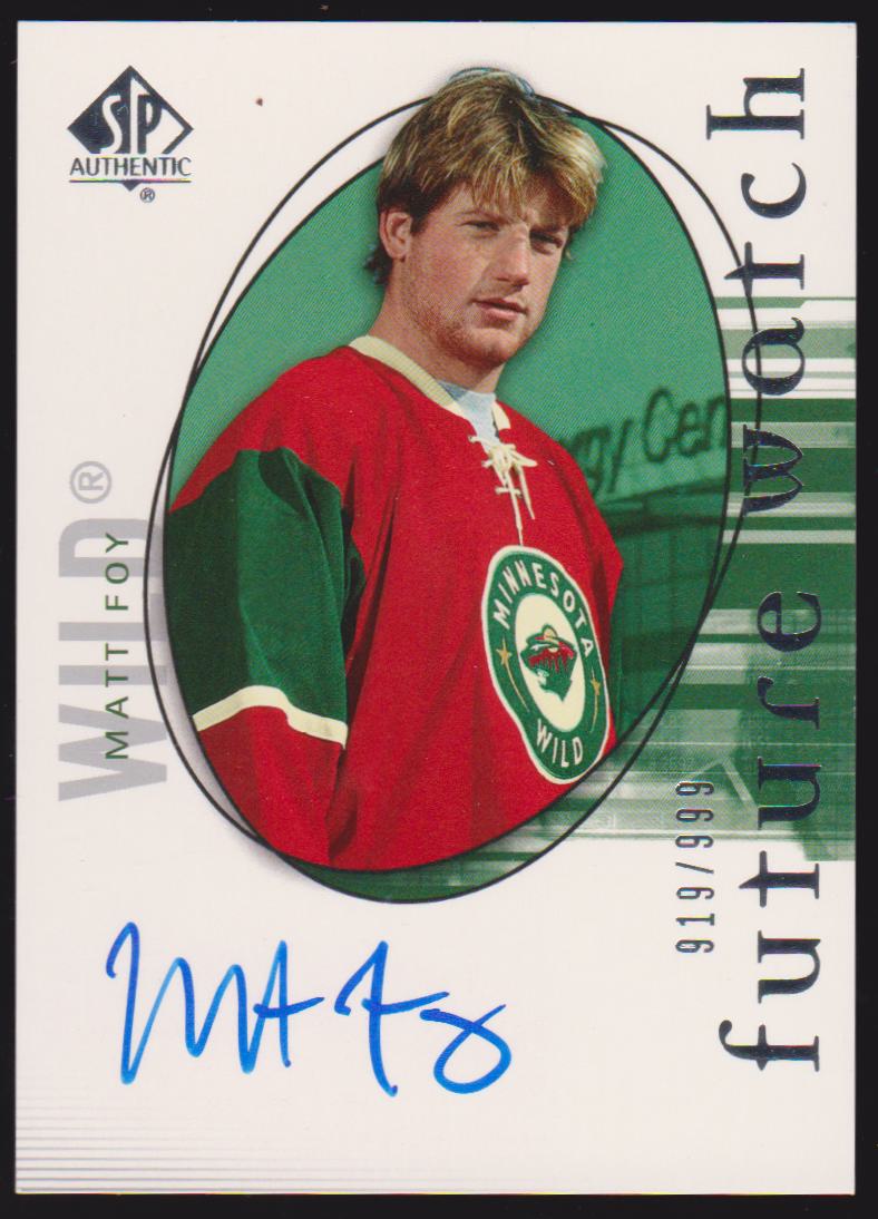 2005-06 SP Authentic #161 Matt Foy AUTO RC 919/999 (image for) 2005-06 SP Authentic #161 Matt Foy AUTO RC 919/999