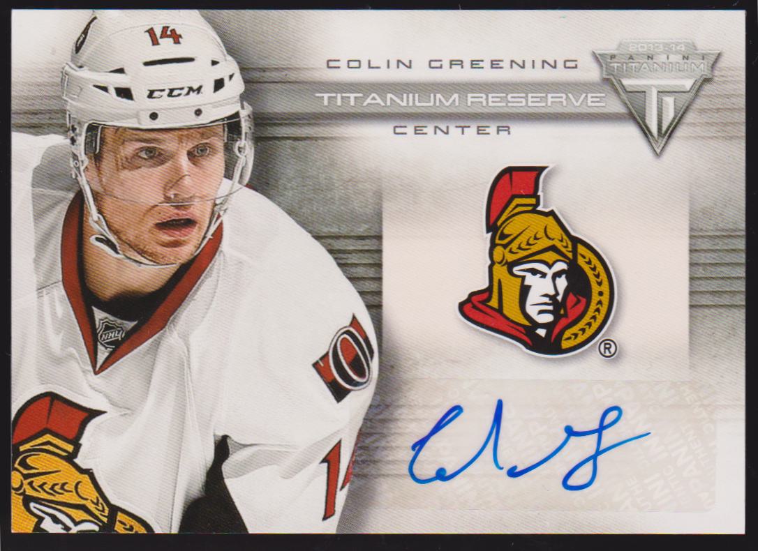 (image for) 2013-14 Panini Titanium Reserve Autographs #TRCGR Colin Greening SP