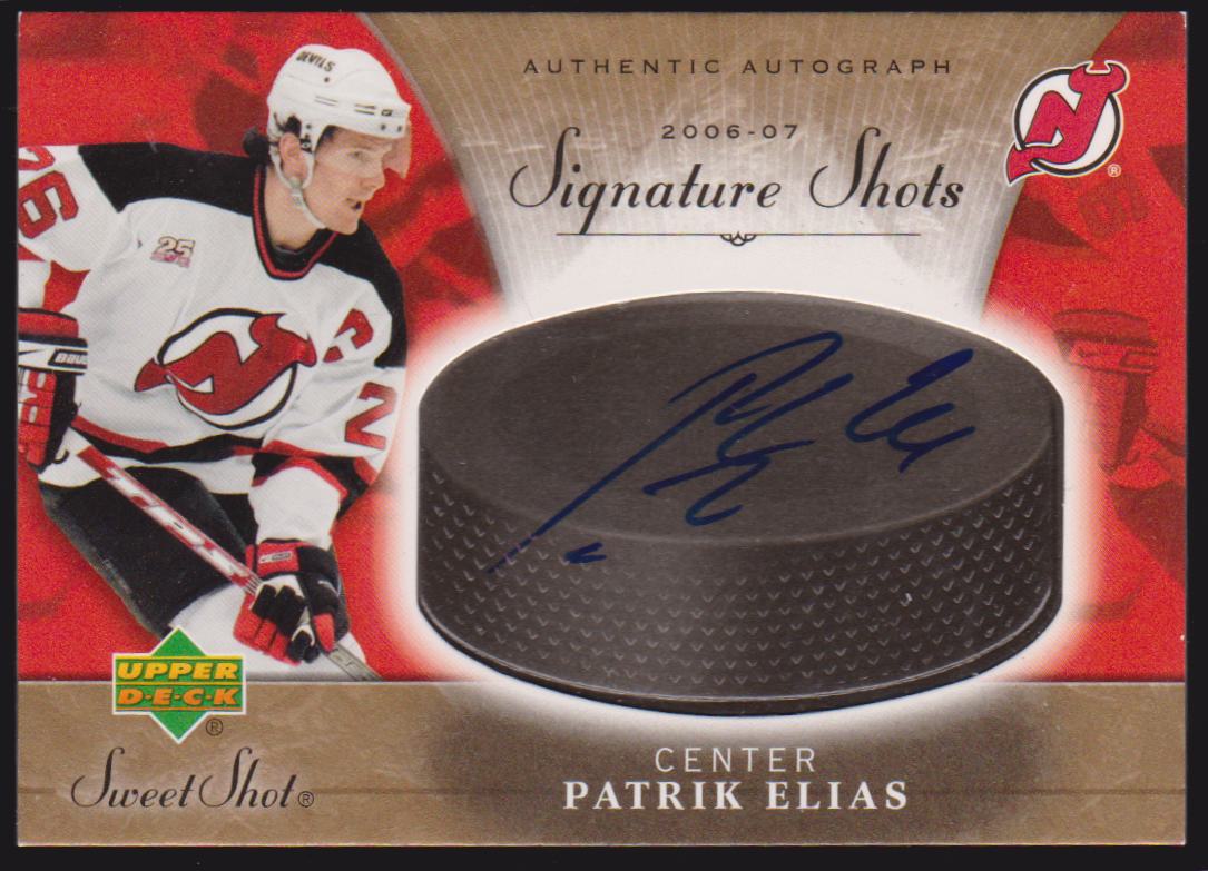 2006-07 Sweet Shot Signature Shots #SSPE Patrik Elias AUTO (image for) 2006-07 Sweet Shot Signature Shots #SSPE Patrik Elias AUTO