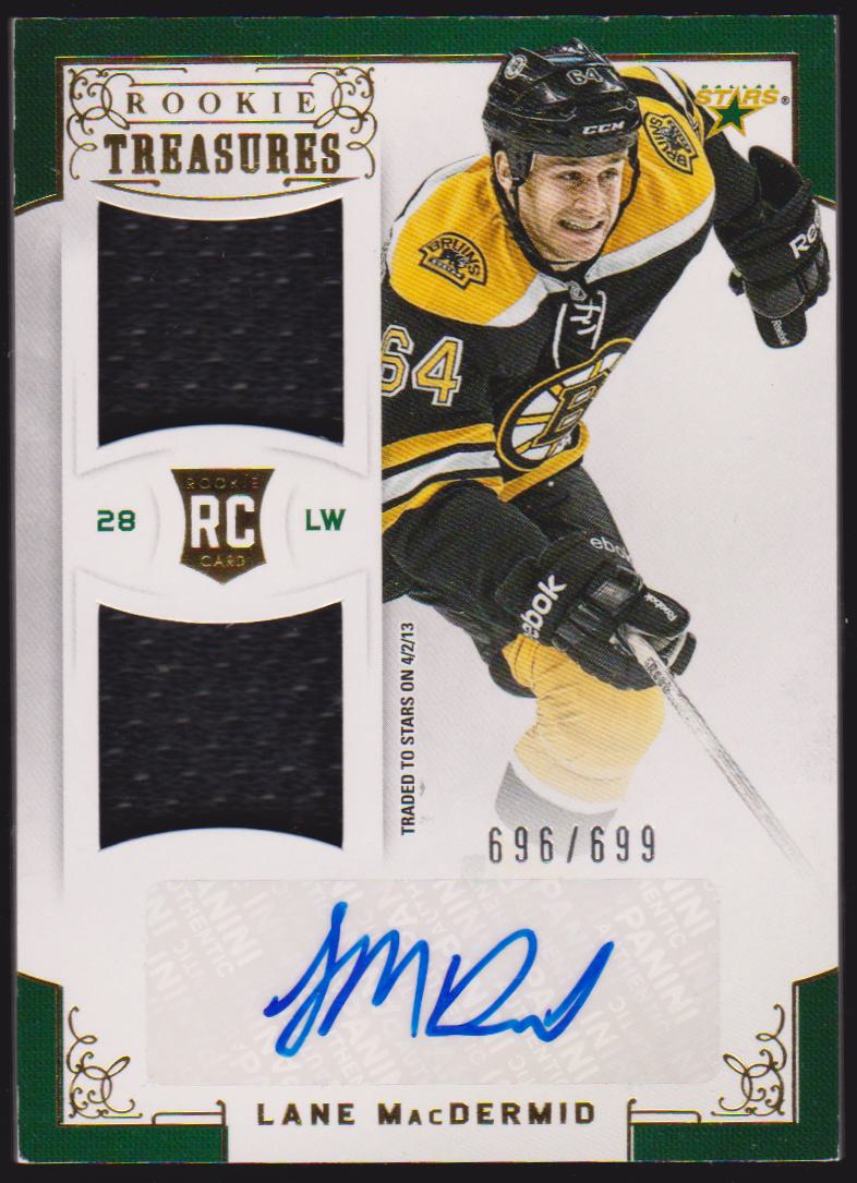 2012-13 Panini Rookie Anthology #103 Lane MacDermid Jerseys AUTO 696/699 RC (image for) 2012-13 Panini Rookie Anthology #103 Lane MacDermid Jerseys AUTO 696/699 RC