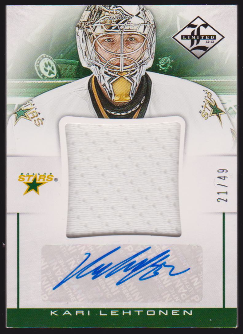 (image for) 2012-13 Limited Jumbo Materials Signatures #JJKL Kari Lehtonen 21/49 - Jerseys