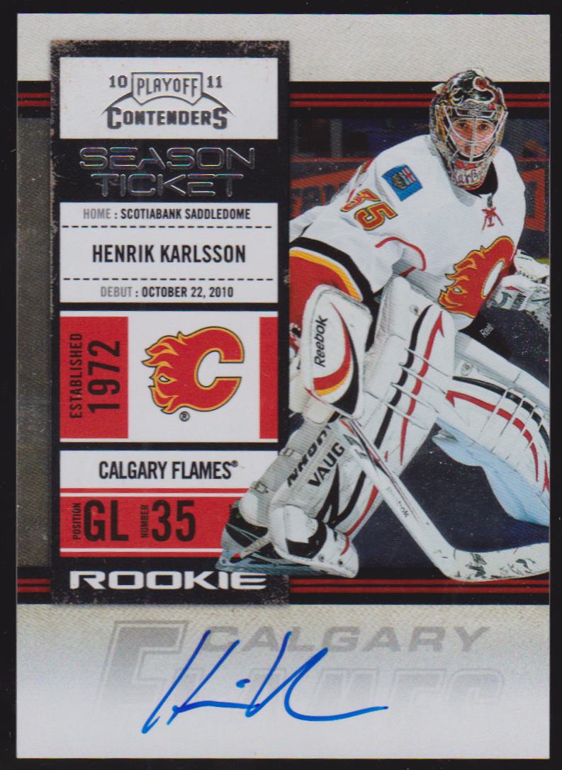 (image for) 2010-11 Playoff Contenders #124 Henrik Karlsson AUTO RC