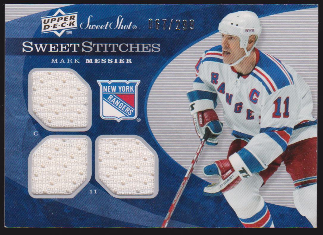 2007-08 Sweet Shot Sweet Stitches Triples #SSTMM Mark Messier (image for) 2007-08 Sweet Shot Sweet Stitches Triples #SSTMM Mark Messier