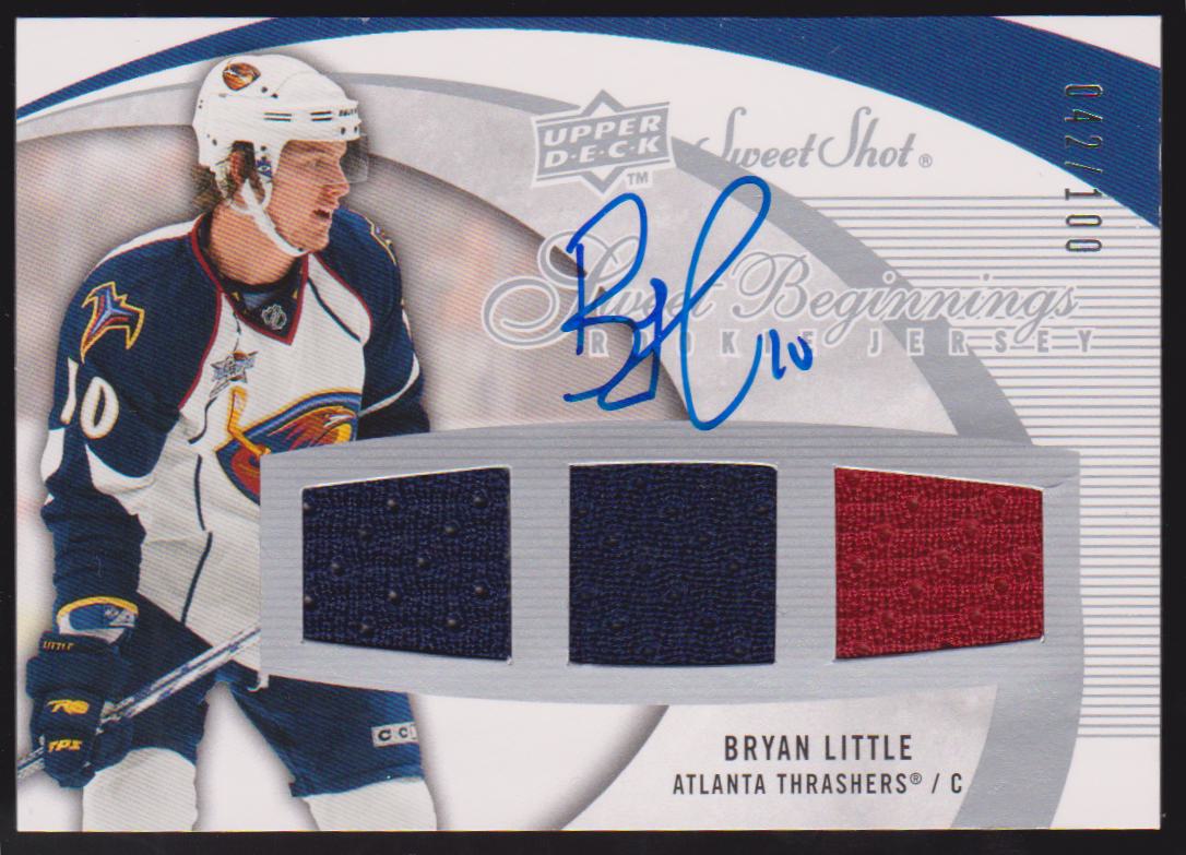 2007-08 Sweet Shot Rookie Jerseys Autographs #110 Bryan Little - 042/100 (image for) 2007-08 Sweet Shot Rookie Jerseys Autographs #110 Bryan Little - 042/100