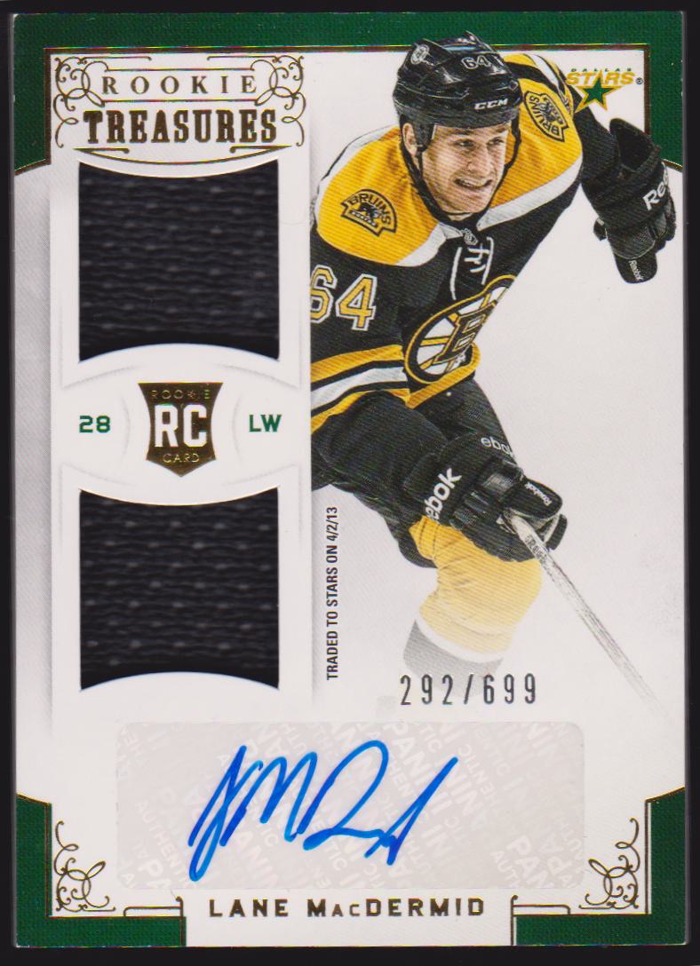2012-13 Panini Rookie Anthology #103 Lane MacDermid Jerseys AUTO 292/699 RC (image for) 2012-13 Panini Rookie Anthology #103 Lane MacDermid Jerseys AUTO 292/699 RC