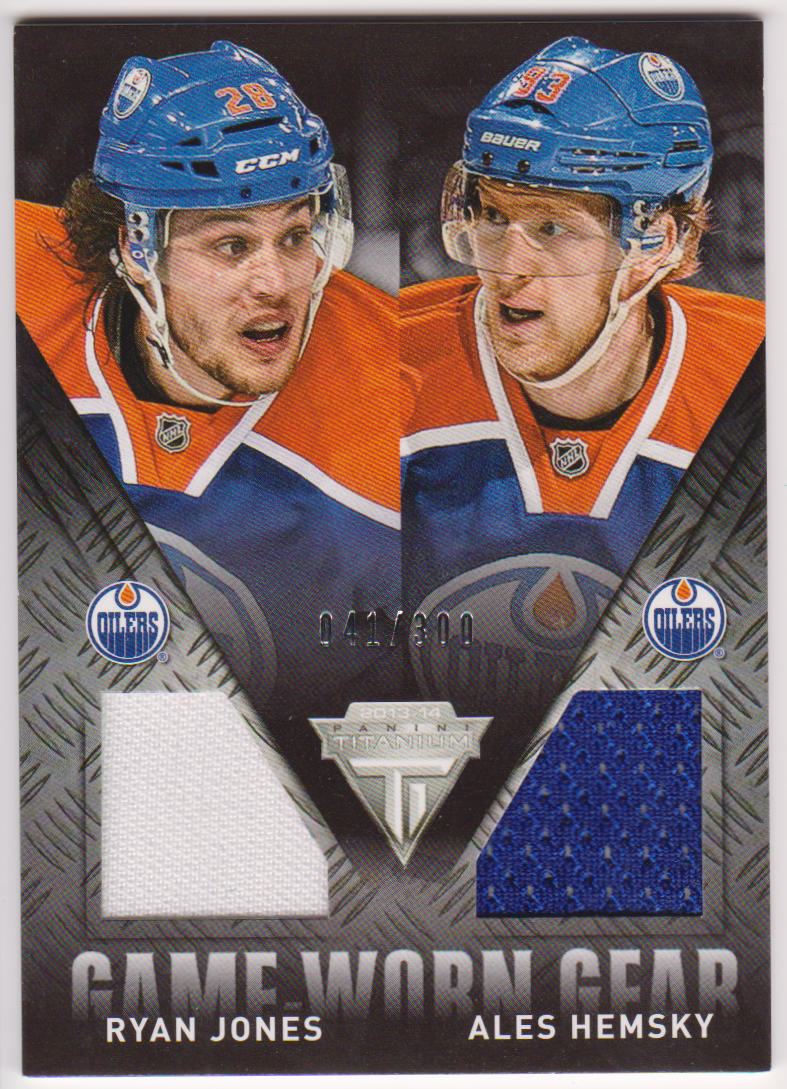 (image for) 2013-14 Panini Titanium Game Worn Gear Dual Memorabilia #GDJH Ryan Jones/Ales Hemsky 041/300
