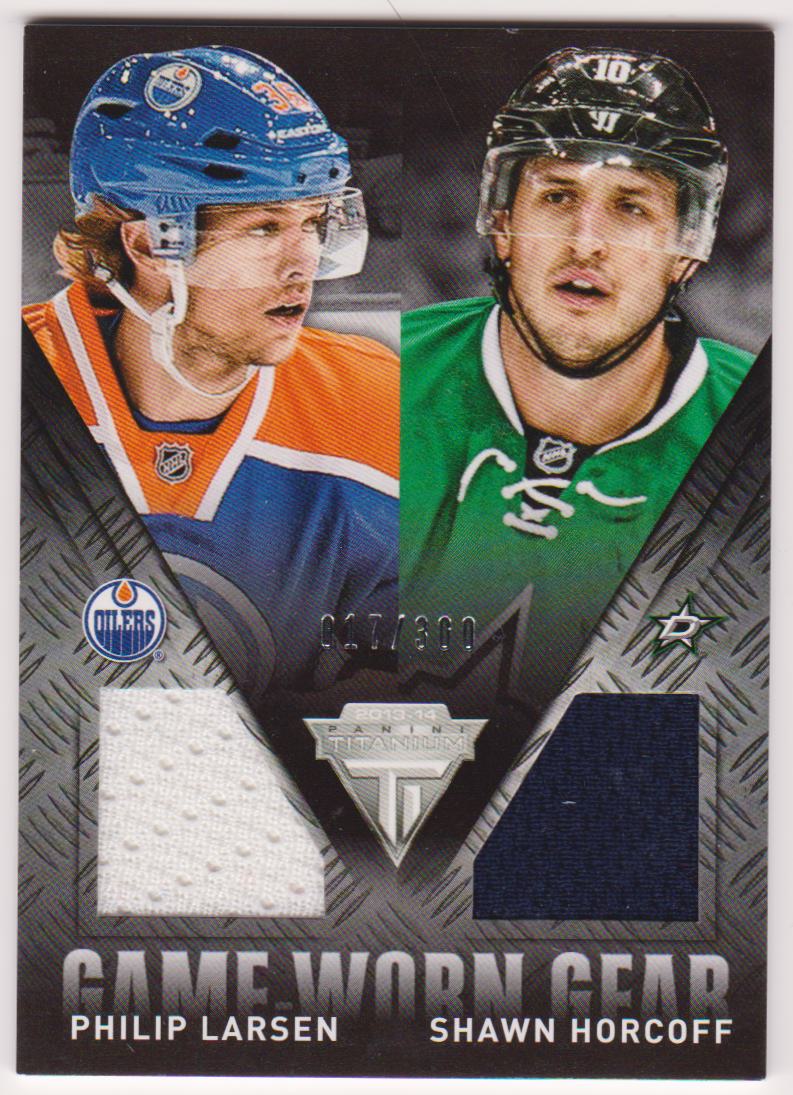 (image for) 2013-14 Panini Titanium Game Worn Gear Dual Memorabilia #GDLH Philip Larsen/Shawn Horcoff 017/300