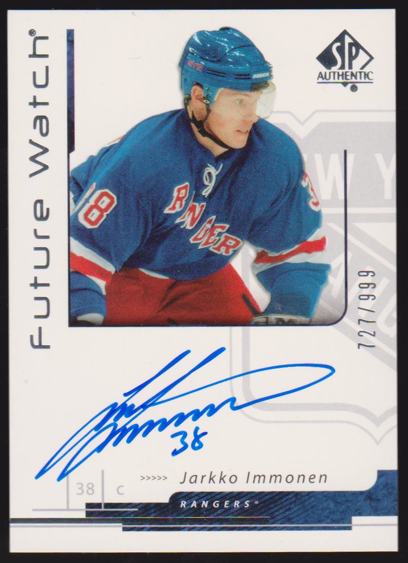 (image for) 2006-07 SP Authentic #190 Jarkko Immonen AUTO RC 727/999