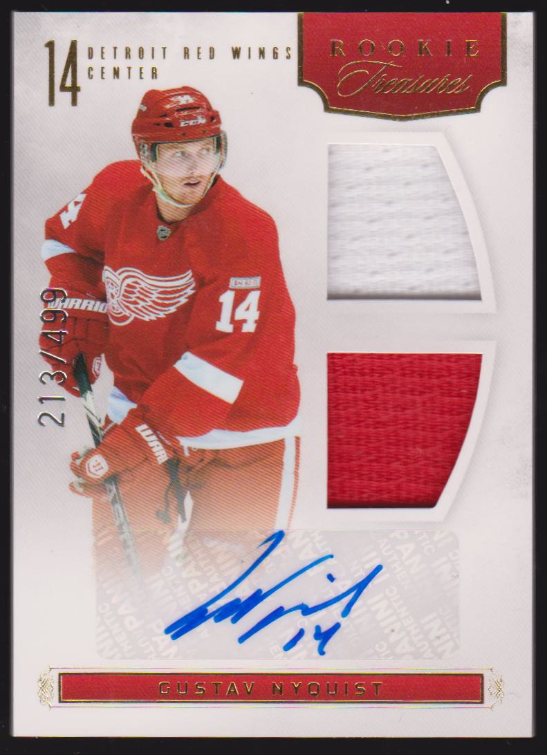2011-12 Panini Rookie Anthology #141 Gustav Nyquist Jerseys AUTO RC 213/499 (image for) 2011-12 Panini Rookie Anthology #141 Gustav Nyquist Jerseys AUTO RC 213/499