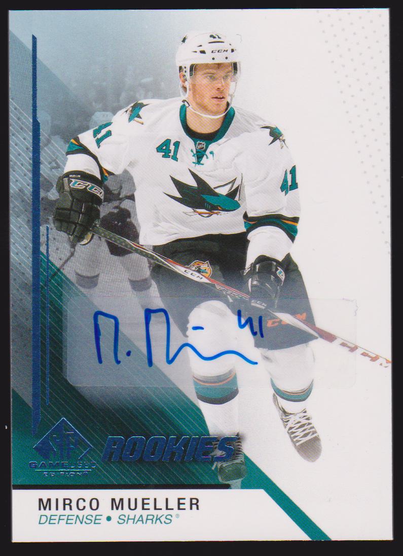 2014-15 SP Game Used Autographs Blue #136 Mirco Mueller - RC Year (image for) 2014-15 SP Game Used Autographs Blue #136 Mirco Mueller - RC Year