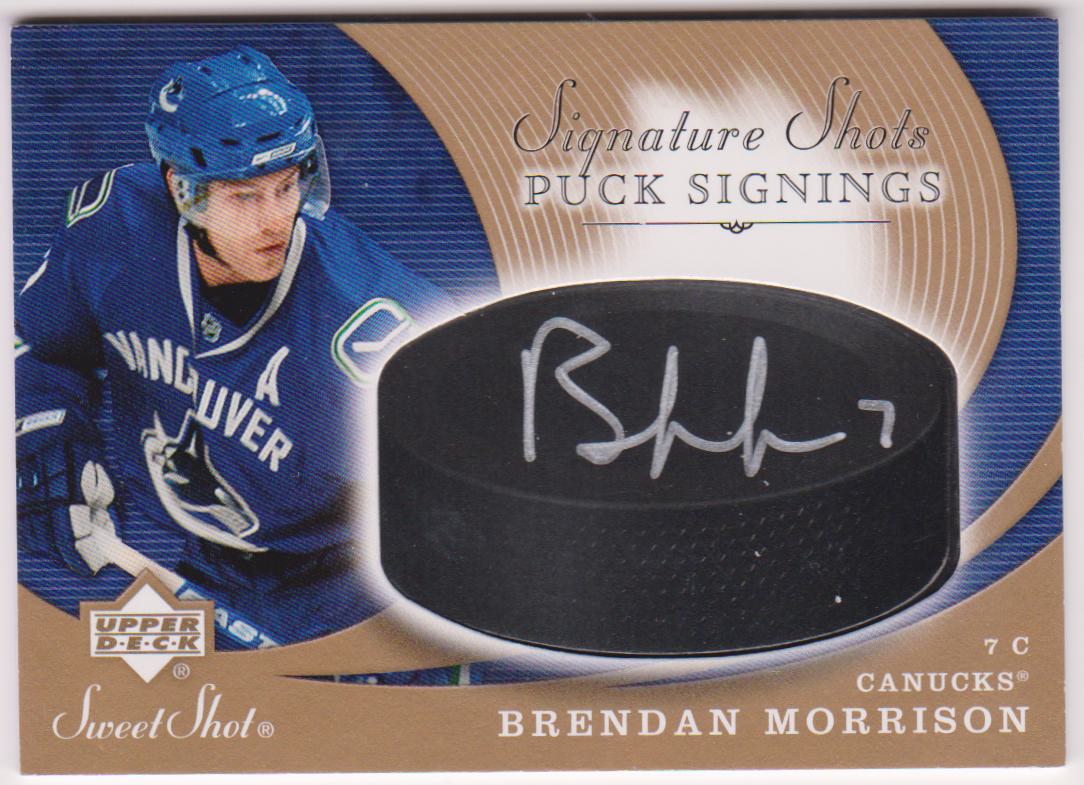 (image for) 2007-08 Sweet Shot Signature Shots Puck Signings #SSPBM Brendan Morrison