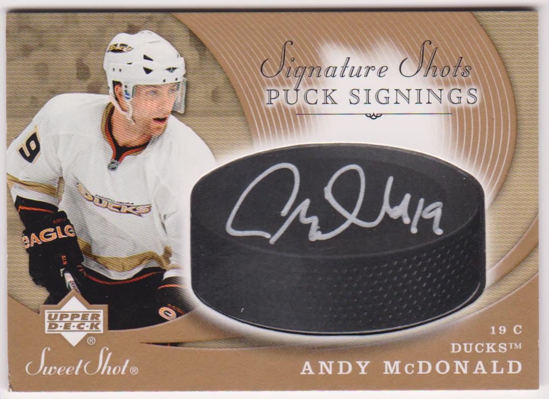 (image for) 2007-08 Sweet Shot Signature Shots Puck Signings #SSPAM Andy McDonald