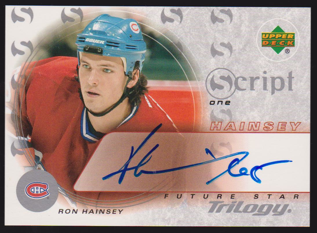 (image for) 2003-04 Upper Deck Trilogy Scripts #S1RH Ron Hainsey AUTO