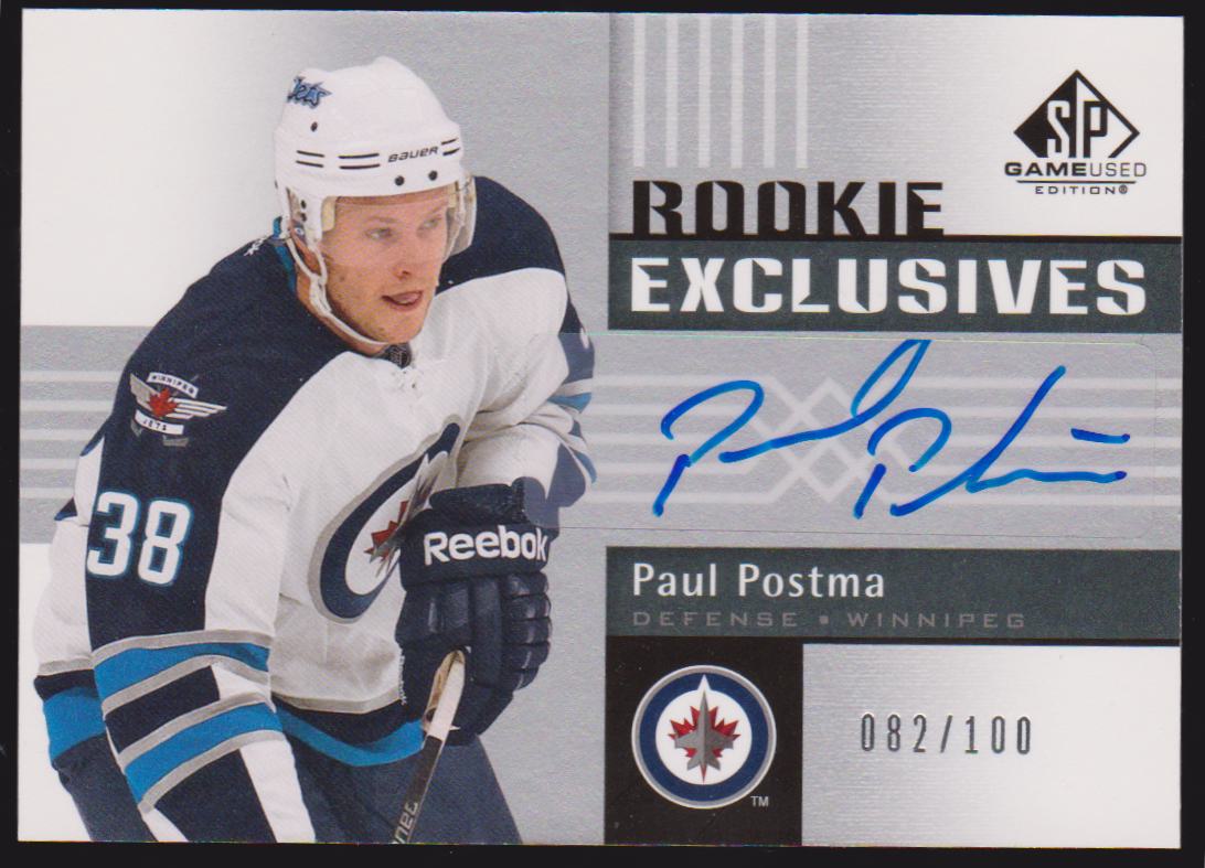 (image for) 2011-12 SP Game Used Rookie Exclusives Autographs #REPP Paul Postma 082/100 - RC Year