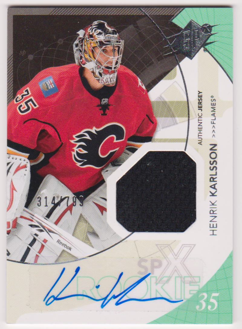 (image for) 2010-11 SPx #185 Henrik Karlsson Jerseys AUTO RC 314/799