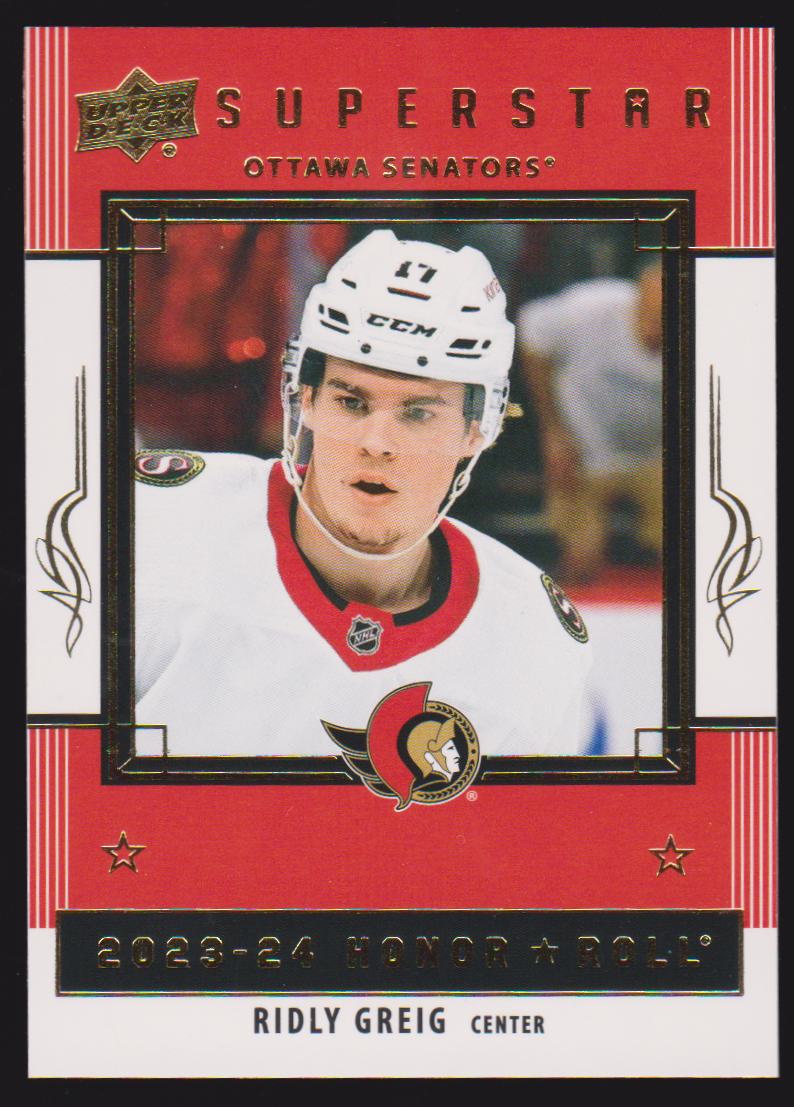 2023-24 Upper Deck Honor Roll #HR55 Ridly Greig - RC Year (image for) 2023-24 Upper Deck Honor Roll #HR55 Ridly Greig - RC Year