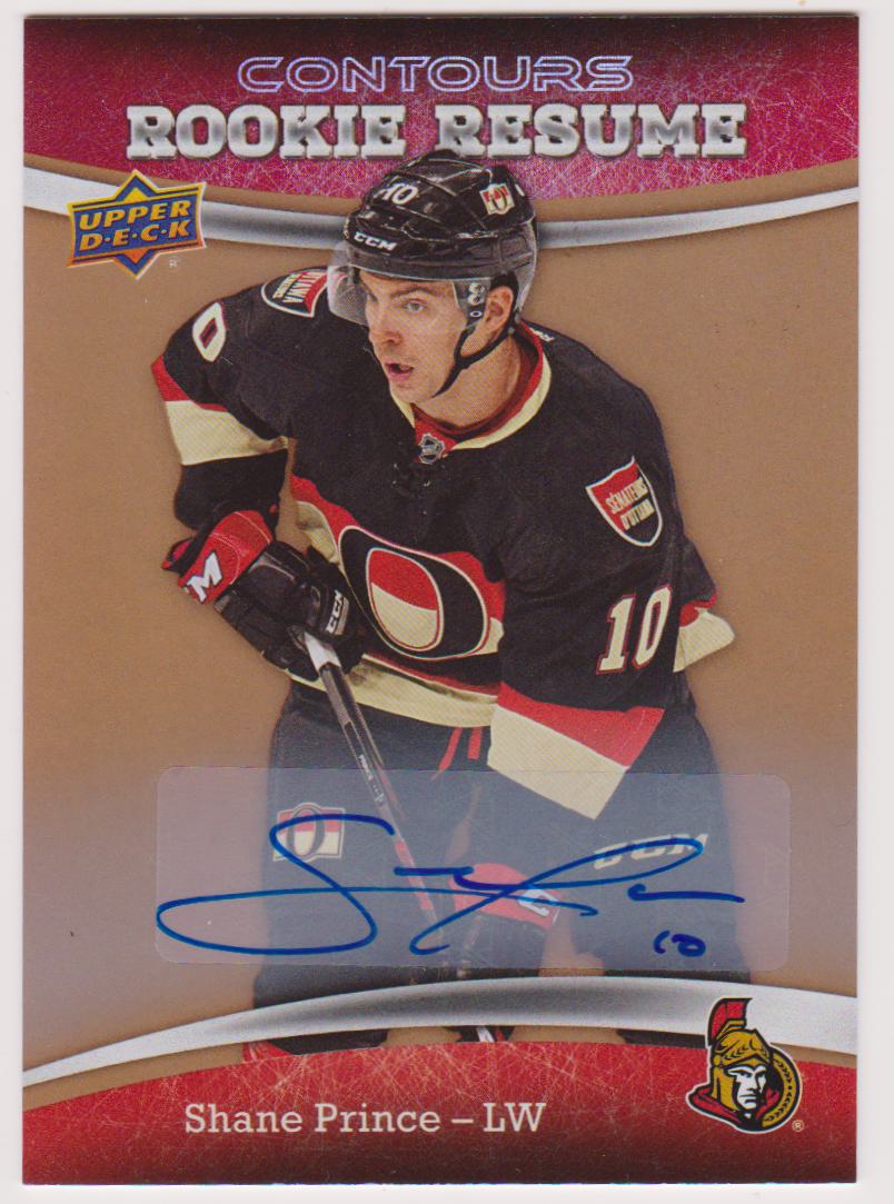 (image for) 2015-16 UD Contours Rookie Resume Auto #RR17 Shane Prince
