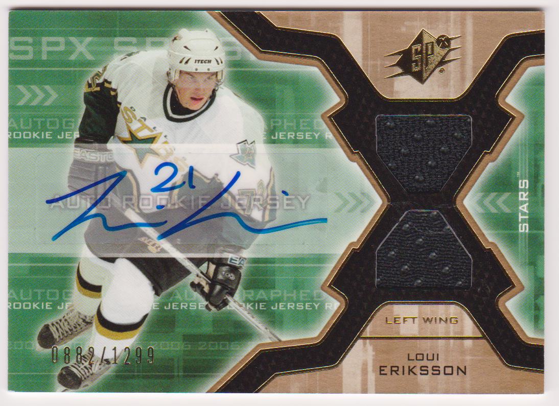 (image for) 2006-07 SPx #185 Loui Eriksson Jerseys AUTO RC 0882/1299