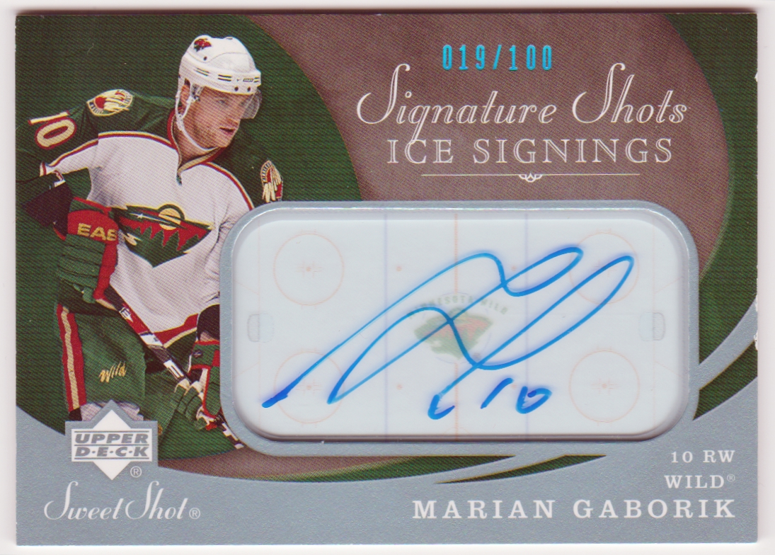 (image for) 2007-08 Sweet Shot Signature Shots Ice Signings #SSRMG Marian Gaborik 19/100