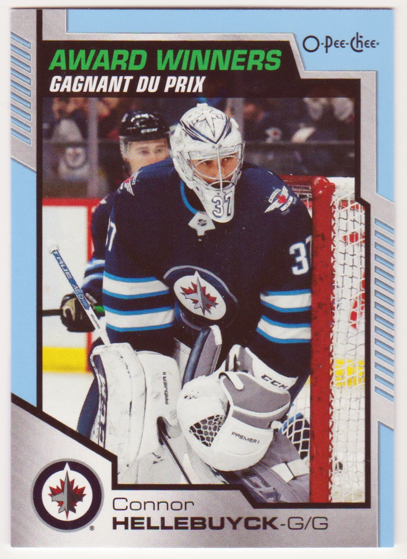 (image for) 2020-21 O-Pee-Chee Blue #602 Connor Hellebuyck - Award Winners (AW)