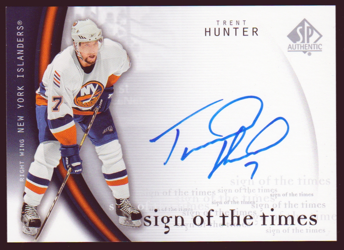 2005-06 SP Authentic Sign of the Times #TH Trent Hunter (image for) 2005-06 SP Authentic Sign of the Times #TH Trent Hunter