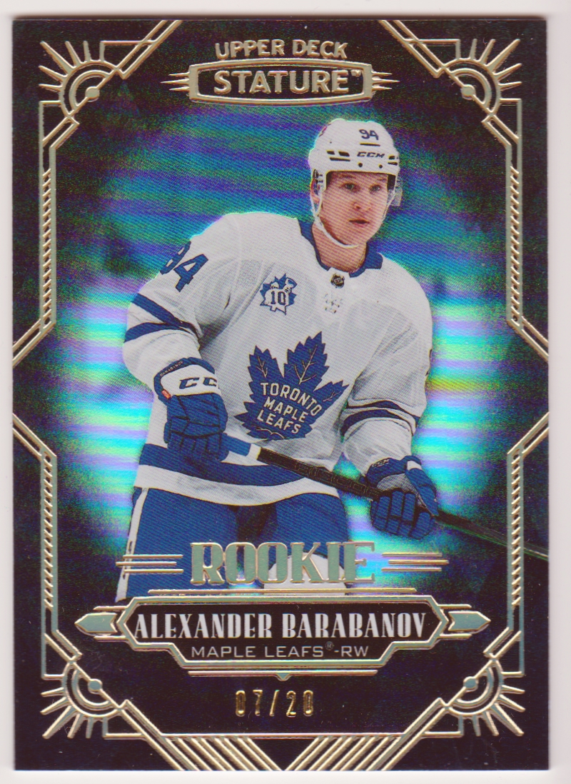 2020-21 Upper Deck Stature Black #126 Alexander Barabanov 07/20 - RC Year (image for) 2020-21 Upper Deck Stature Black #126 Alexander Barabanov 07/20 - RC Year