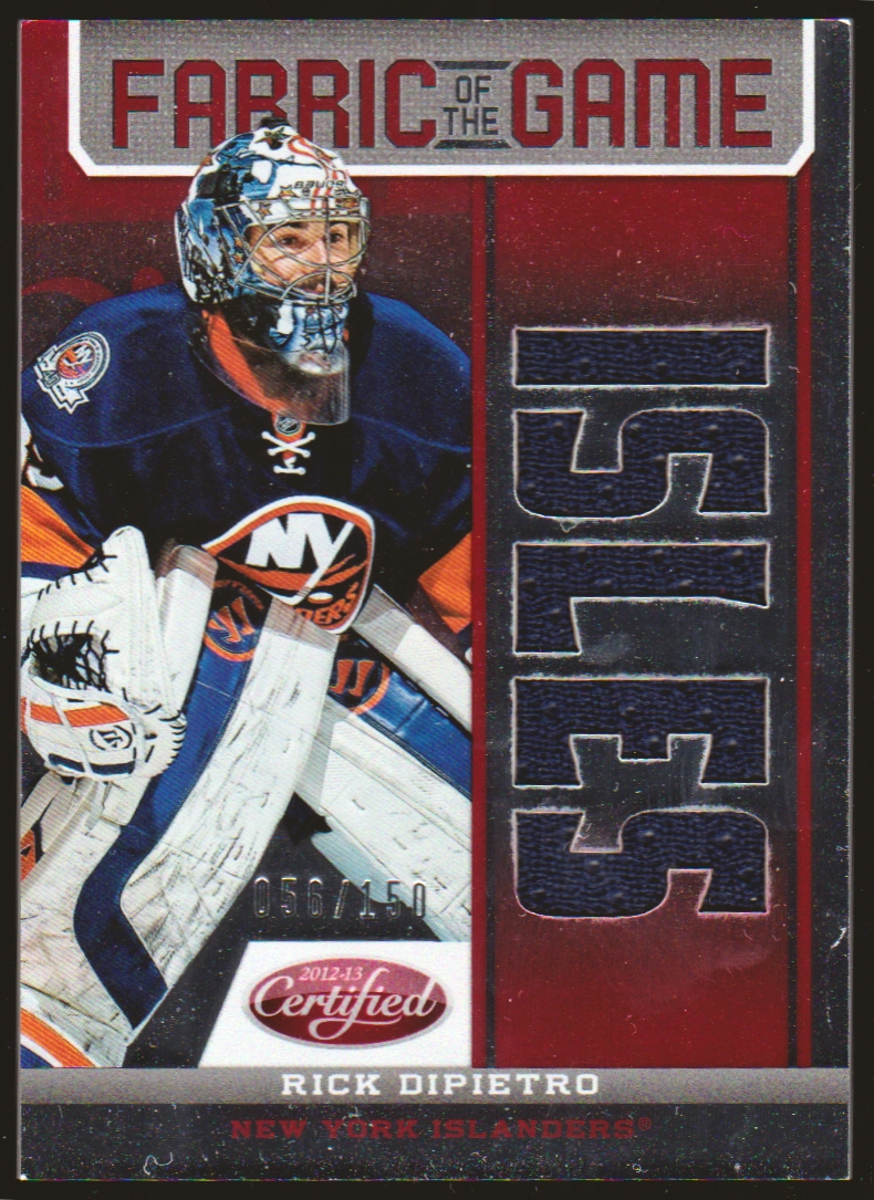 (image for) 2012-13 Certified Fabric of the Game Mirror Red Jersey Team Die Cut #FOGRDP Rick DiPietro 056/150