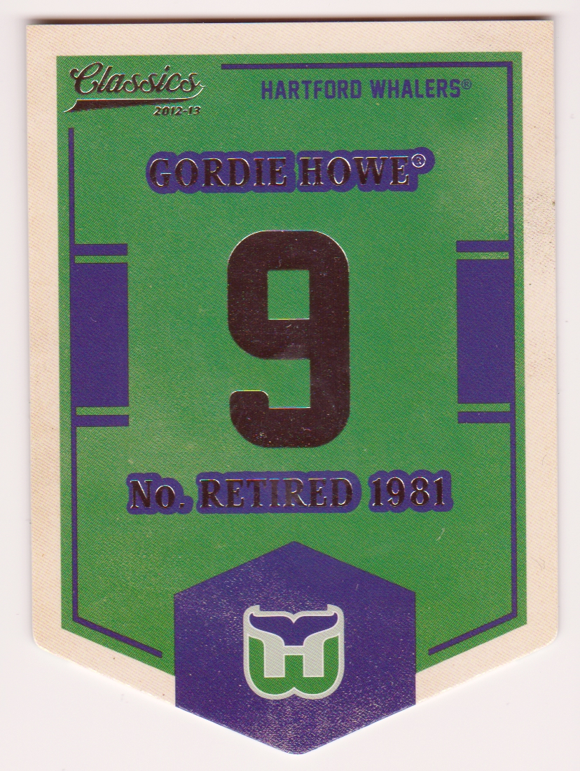 2012-13 Classics Signatures Banner Numbers #4 Gordie Howe SP (image for) 2012-13 Classics Signatures Banner Numbers #4 Gordie Howe SP