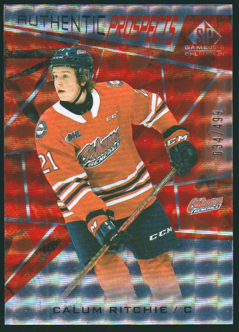 2021-22 SP Game Used CHL Orange #19 Calum Ritchie (image for) 2021-22 SP Game Used CHL Orange #19 Calum Ritchie