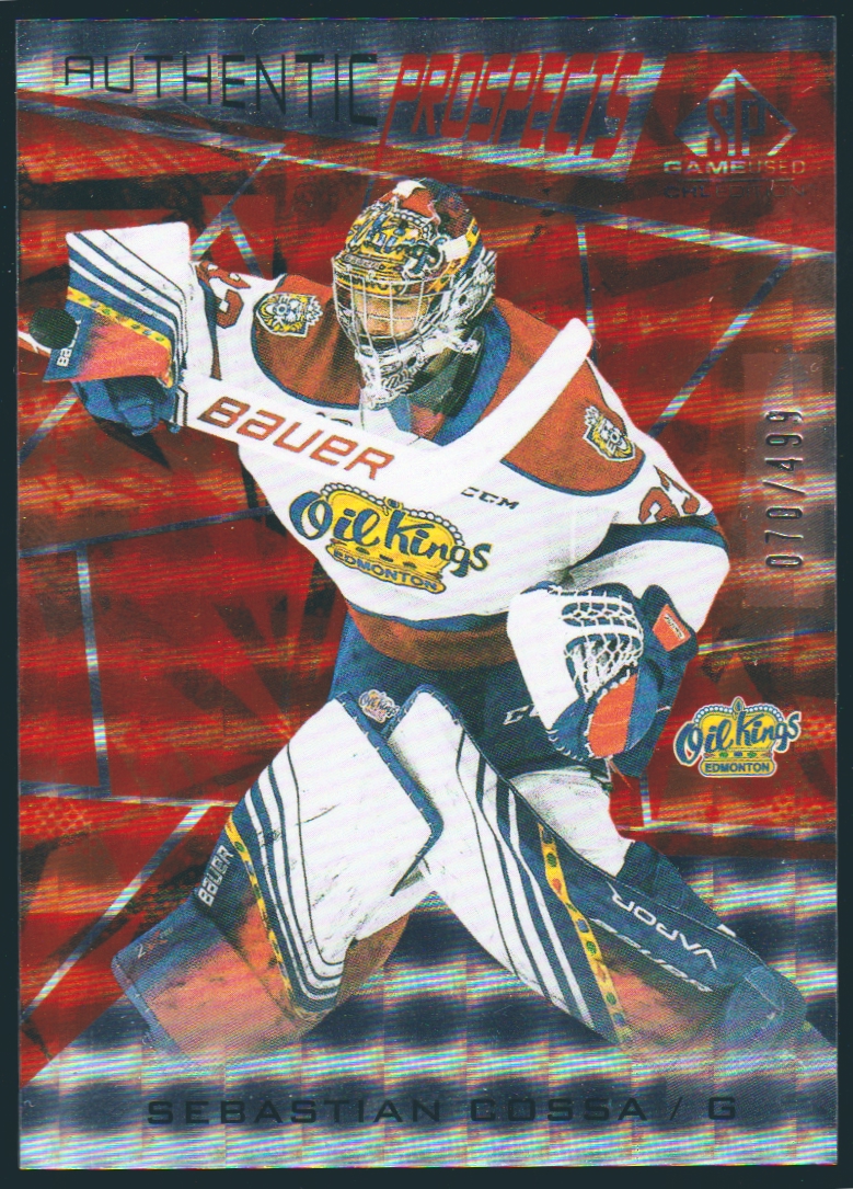 2021-22 SP Game Used CHL Orange #15 Sebastian Cossa (image for) 2021-22 SP Game Used CHL Orange #15 Sebastian Cossa