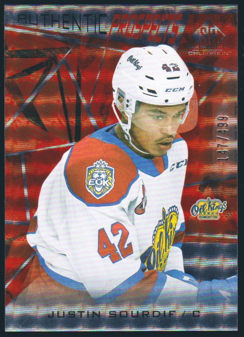 2021-22 SP Game Used CHL Orange #25 Justin Sourdif (image for) 2021-22 SP Game Used CHL Orange #25 Justin Sourdif