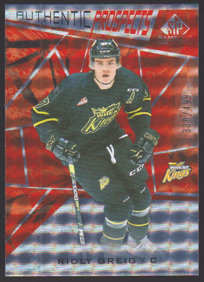 2021-22 SP Game Used CHL Orange #9 Ridly Greig (image for) 2021-22 SP Game Used CHL Orange #9 Ridly Greig
