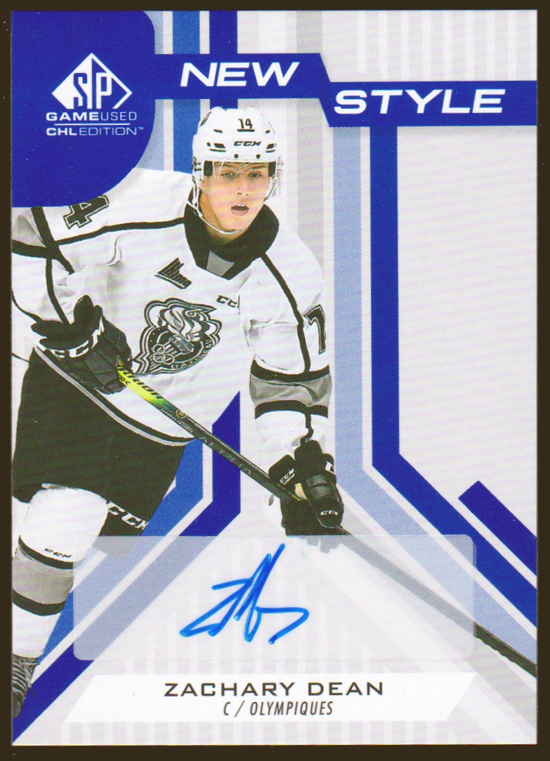2021-22 SP Game Used CHL New Style Autographs Blue #NSZD Zachary Dean (image for) 2021-22 SP Game Used CHL New Style Autographs Blue #NSZD Zachary Dean