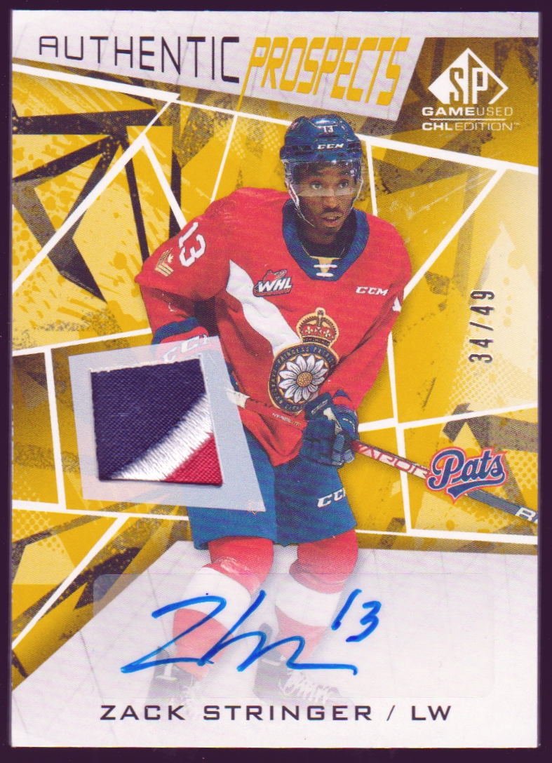 (image for) 2021-22 SP Game Used CHL Patch Autographs Gold #37 Zack Stringer