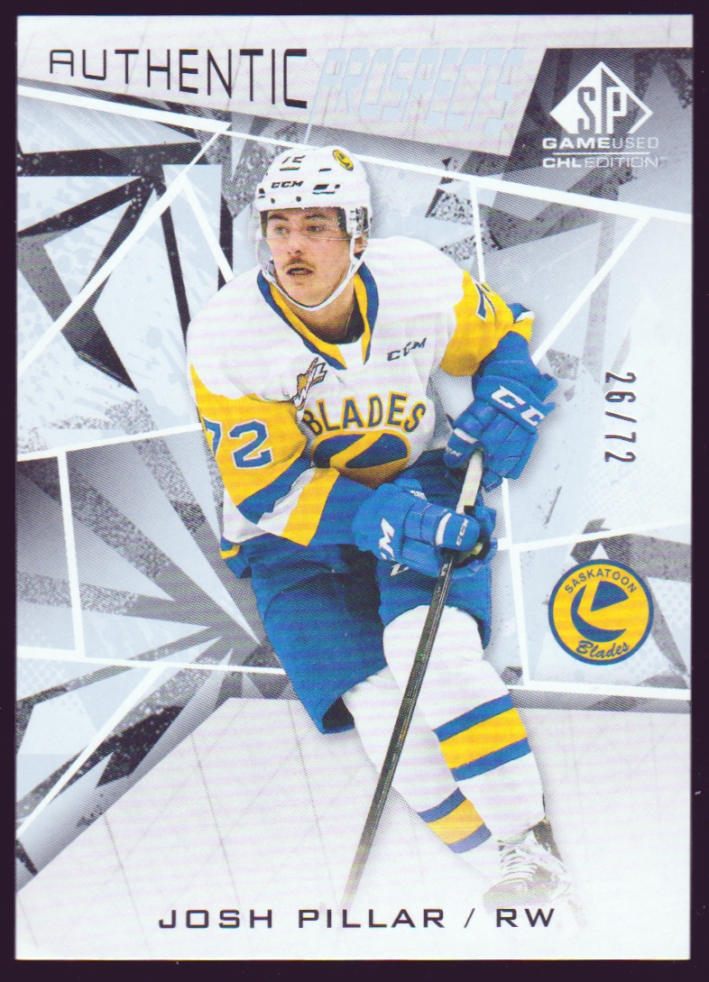 (image for) 2021-22 SP Game Used CHL #60 Josh Pillar 26/72 - XRC - Saskatoon Blades