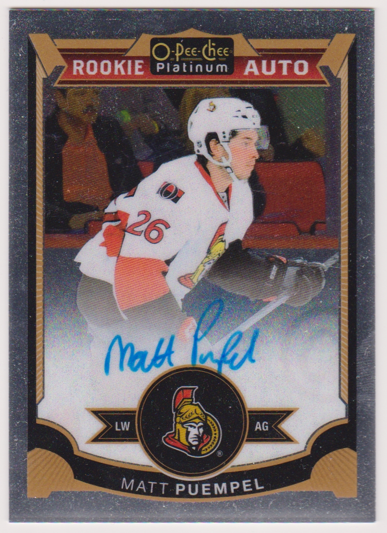 2015-16 O-Pee-Chee Platinum #168 Matt Puempel AUTO RC (image for) 2015-16 O-Pee-Chee Platinum #168 Matt Puempel AUTO RC