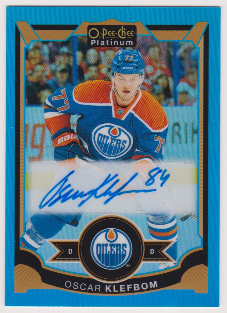 (image for) 2015-16 O-Pee-Chee Platinum Blue Rainbow Auto #OK Oscar Klefbom