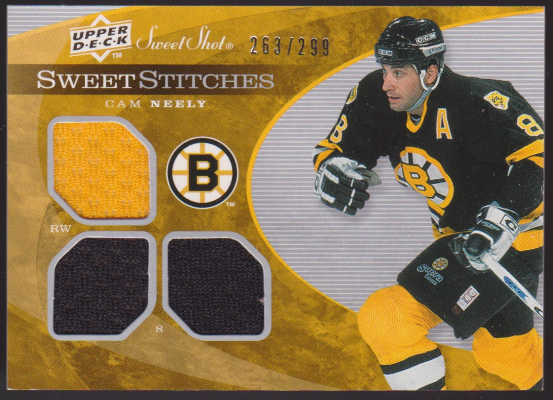 (image for) 2007-08 Sweet Shot Sweet Stitches Triples #SSTCN Cam Neely 263/299