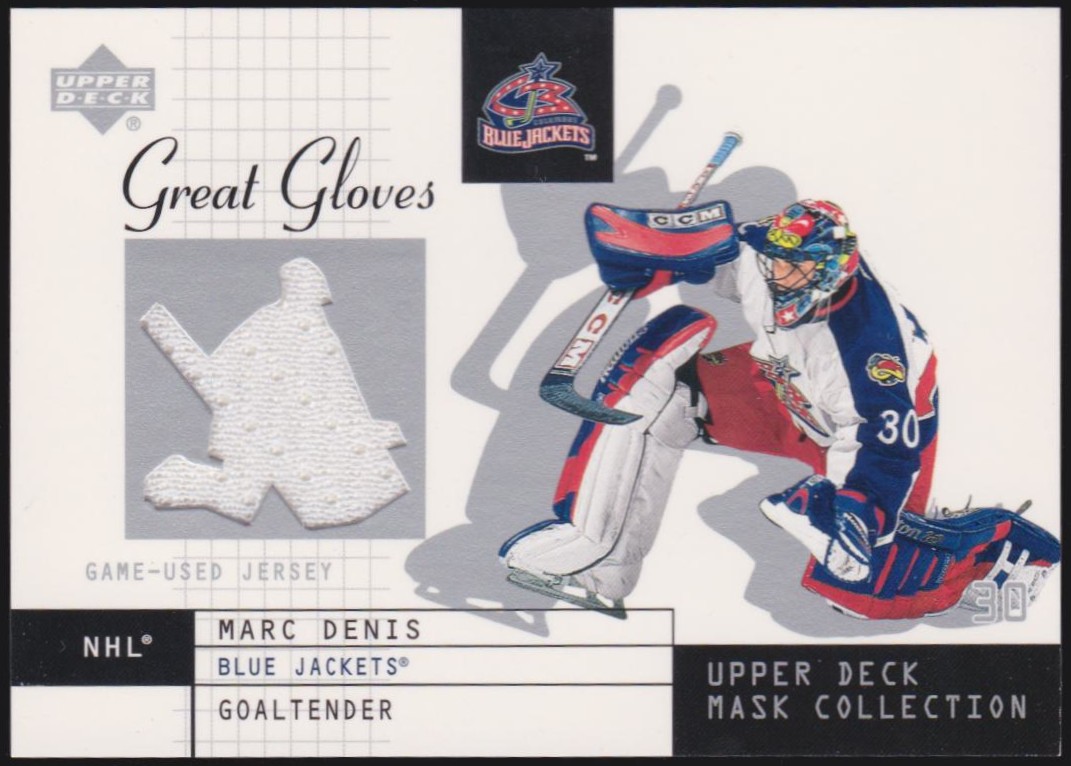 (image for) 2002-03 UD Mask Collection Great Gloves #GGMD Marc Denis