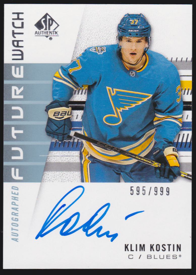 2019-20 SP Authentic #246 Klim Kostin FW AUTO 595/999 (image for) 2019-20 SP Authentic #246 Klim Kostin FW AUTO 595/999